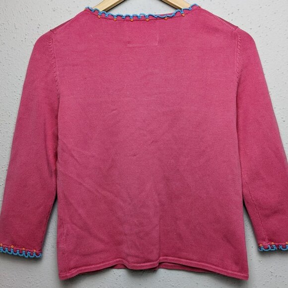 Women’s Michael Simon Pink Long Sleeve Sweater Sz S Butterfly New York VTG - Picture 4 of 11